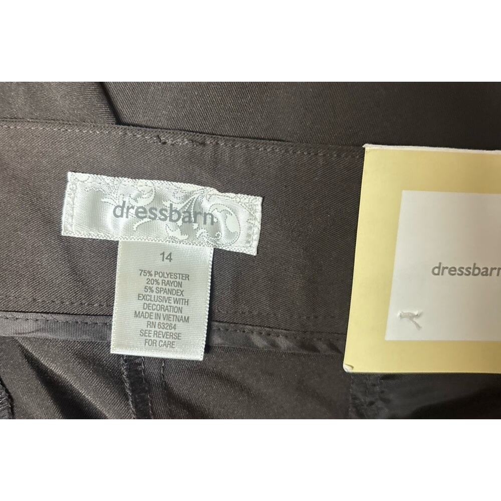 Dressbarn Women Crop Pants Women Size 14 Cuffed Button Hem Stretch Career New - Picture 6 of 7